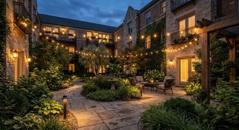 Courtyard Light Installation in Kansas City, MO