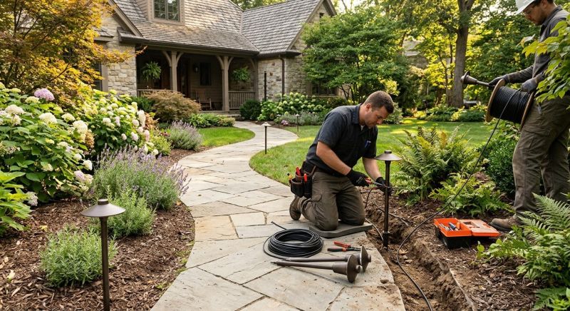 Walkway Lighting Installation in Overland Park, KS